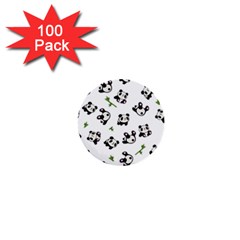 Panda Pattern 1  Mini Buttons (100 Pack)  by Valentinaart