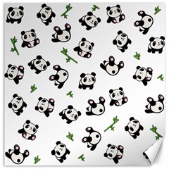 Panda Pattern Canvas 20  X 20   by Valentinaart