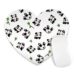 Panda Pattern Heart Mousepads by Valentinaart