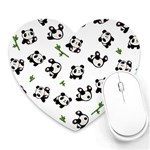 Panda pattern Heart Mousepads Front