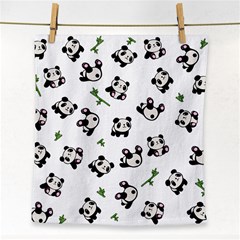 Panda Pattern Face Towel by Valentinaart