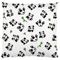 Panda Pattern Large Cushion Case (one Side) by Valentinaart