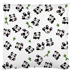 Panda Pattern Large Flano Cushion Case (one Side) by Valentinaart