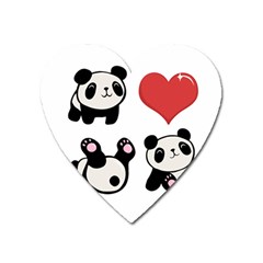 Panda Heart Magnet by Valentinaart