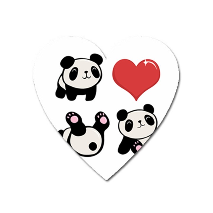 Panda Heart Magnet