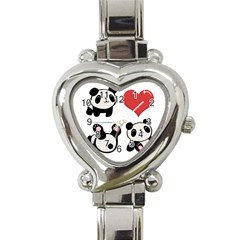 Panda Heart Italian Charm Watch by Valentinaart