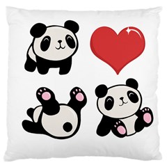 Panda Large Cushion Case (one Side) by Valentinaart