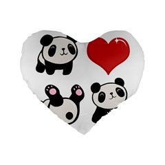 Panda Standard 16  Premium Heart Shape Cushions by Valentinaart