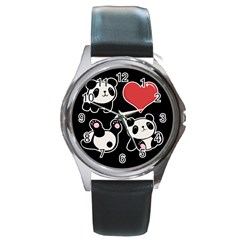 Panda Round Metal Watch by Valentinaart