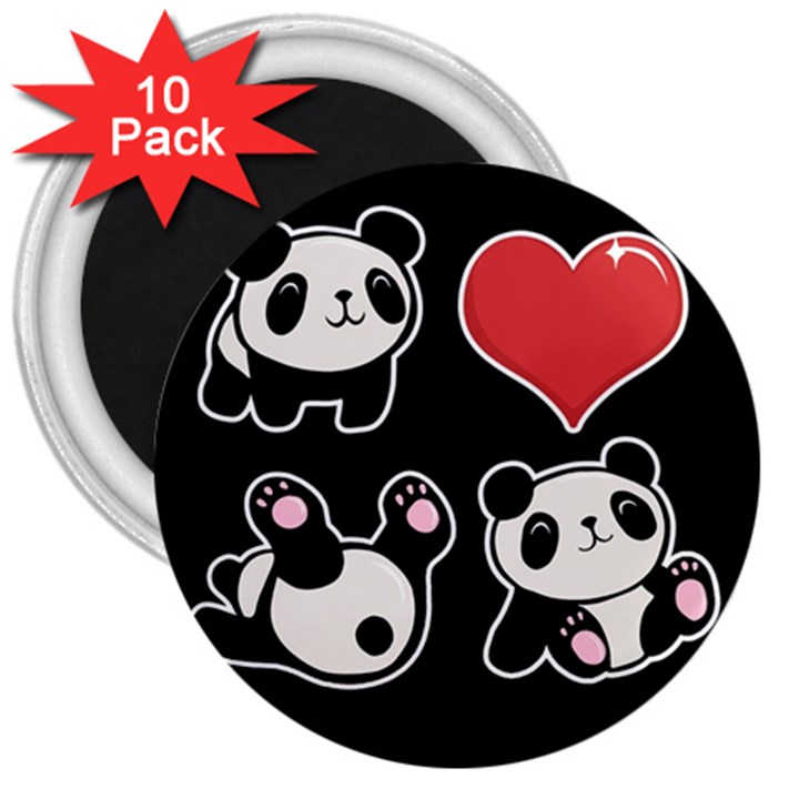 Panda 3  Magnets (10 pack) 