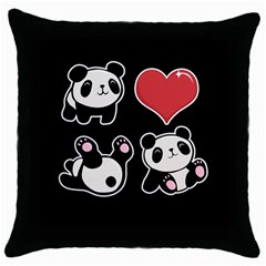 Panda Throw Pillow Case (Black)