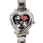 Panda Heart Italian Charm Watch Front