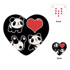 Panda Playing Cards (heart)  by Valentinaart