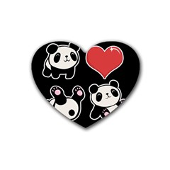 Panda Heart Coaster (4 pack) 