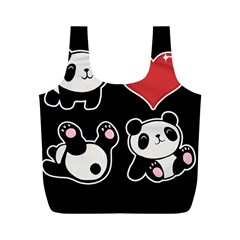 Panda Full Print Recycle Bags (m)  by Valentinaart