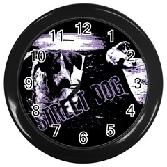 Street Dogs Wall Clocks (black) by Valentinaart