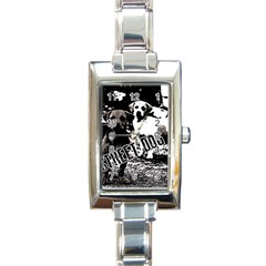 Street Dogs Rectangle Italian Charm Watch by Valentinaart