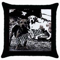 Street dogs Throw Pillow Case (Black)