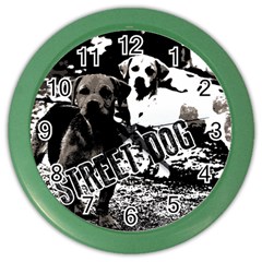 Street dogs Color Wall Clocks