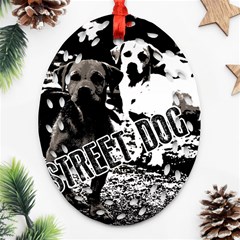 Street dogs Oval Filigree Ornament (Two Sides)