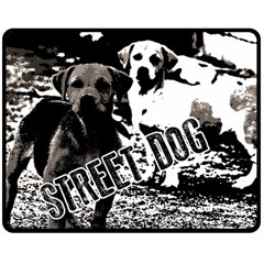 Street dogs Double Sided Fleece Blanket (Medium) 