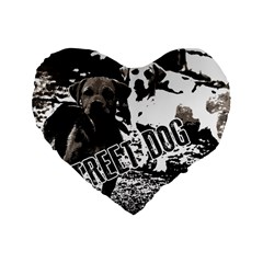 Street dogs Standard 16  Premium Flano Heart Shape Cushions