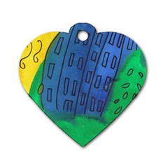 City Dog Tag Heart (two Sides) by snowwhitegirl