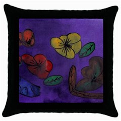 Flowers Throw Pillow Case (black) by snowwhitegirl