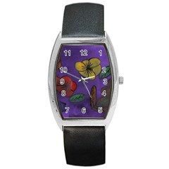 Flowers Barrel Style Metal Watch by snowwhitegirl