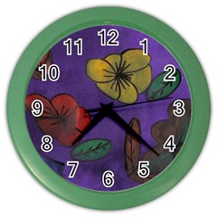 Flowers Color Wall Clocks by snowwhitegirl