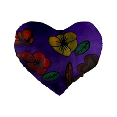 Flowers Standard 16  Premium Heart Shape Cushions