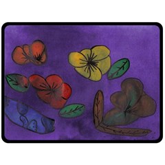 Flowers Double Sided Fleece Blanket (large)  by snowwhitegirl