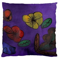 Flowers Large Flano Cushion Case (one Side) by snowwhitegirl