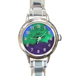 Smiling Mountain Round Italian Charm Watch Front