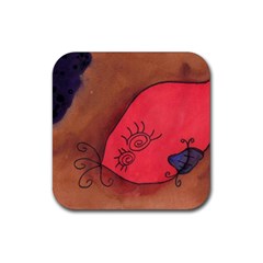 Red Worm Rubber Coaster (square)  by snowwhitegirl