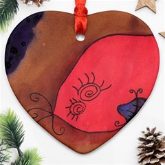 Red Worm Heart Ornament (two Sides)