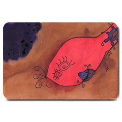 Red Worm Large Doormat  by snowwhitegirl