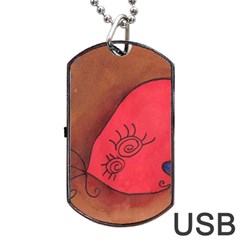 Red Worm Dog Tag Usb Flash (two Sides) by snowwhitegirl