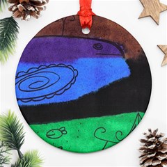 Purple Whale Ornament (round) by snowwhitegirl