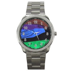 Purple Whale Sport Metal Watch by snowwhitegirl