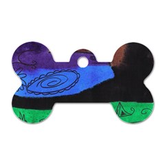 Purple Whale Dog Tag Bone (two Sides)