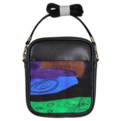 Purple Whale Girls Sling Bags by snowwhitegirl