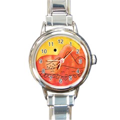 Mountains Round Italian Charm Watch