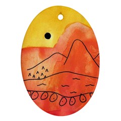 Mountains Oval Ornament (Two Sides)