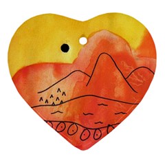 Mountains Heart Ornament (Two Sides)