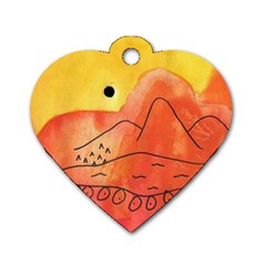 Mountains Dog Tag Heart (Two Sides)