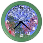 Pink Houses Color Wall Clocks Front