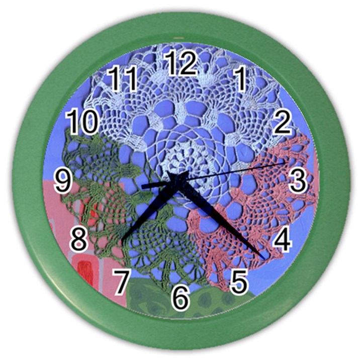 Pink Houses Color Wall Clocks