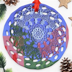 Pink Houses Ornament (round Filigree)