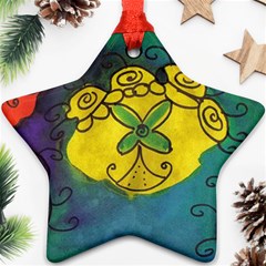 Cross Flowers Ornament (star)